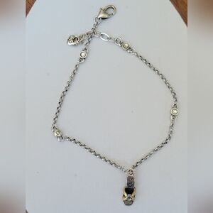 Brighton Silver Shoe Charm Anklet - Silver 9"- 10" Lobster Claw